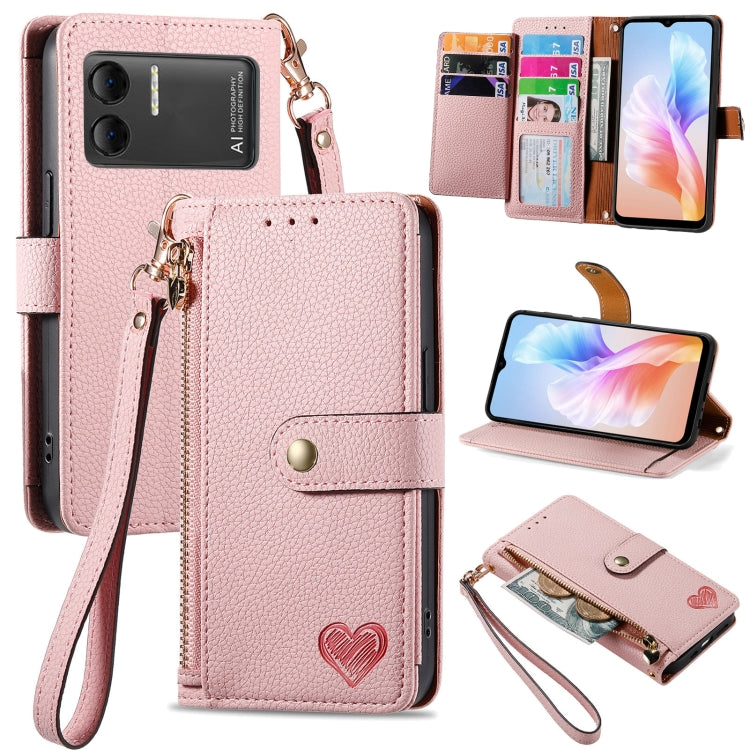 For DOOGEE X98 Pro / X98 Love Zipper Lanyard Leather Phone Case