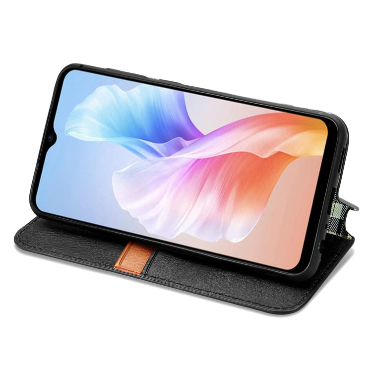 For DOOGEE X98 Pro / X98 Cubic Grid Pressed Magnetic Leather Phone Case