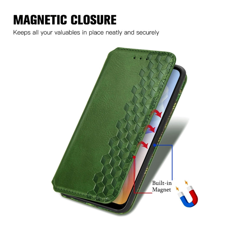 For DOOGEE X98 Pro / X98 Cubic Grid Pressed Magnetic Leather Phone Case