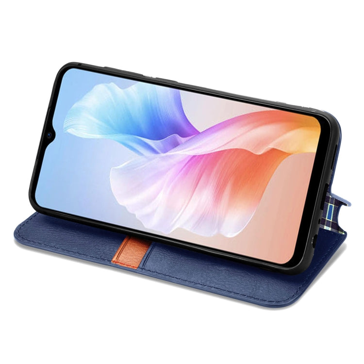 For DOOGEE X98 Pro / X98 Cubic Grid Pressed Magnetic Leather Phone Case