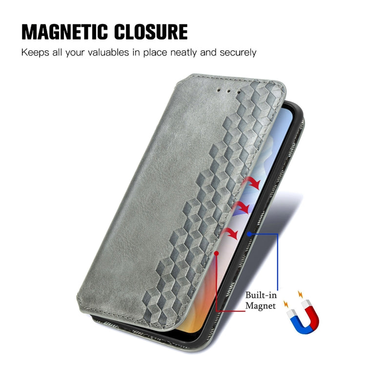 For DOOGEE X98 Pro / X98 Cubic Grid Pressed Magnetic Leather Phone Case