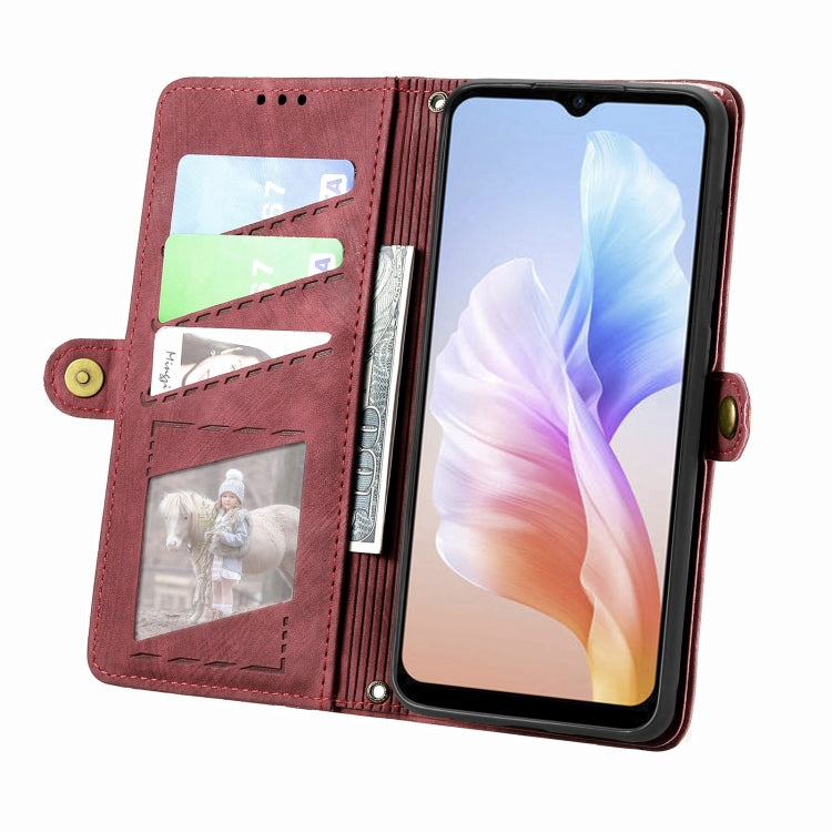 For DOOGEE X98 Pro / X98 Geometric Zipper Wallet Side Buckle Leather Phone Case