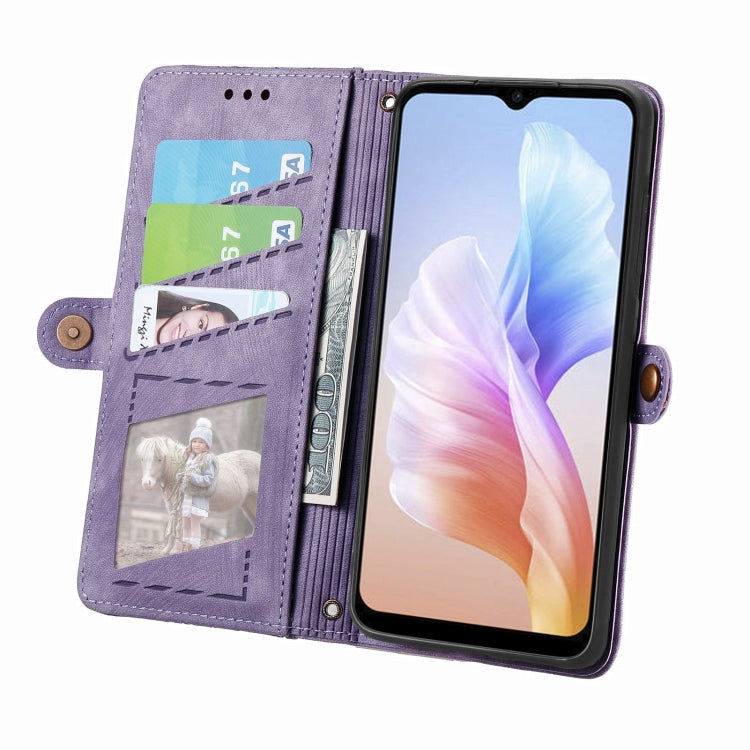 For DOOGEE X98 Pro / X98 Geometric Zipper Wallet Side Buckle Leather Phone Case