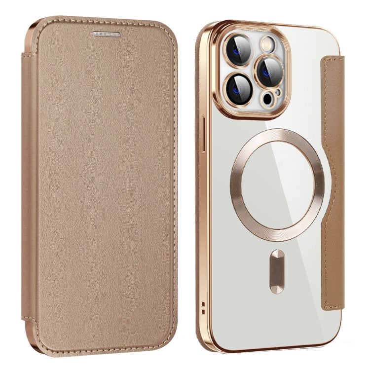 For iPhone 15 Pro Max Shield MagSafe RFID Anti-theft Leather Phone Case