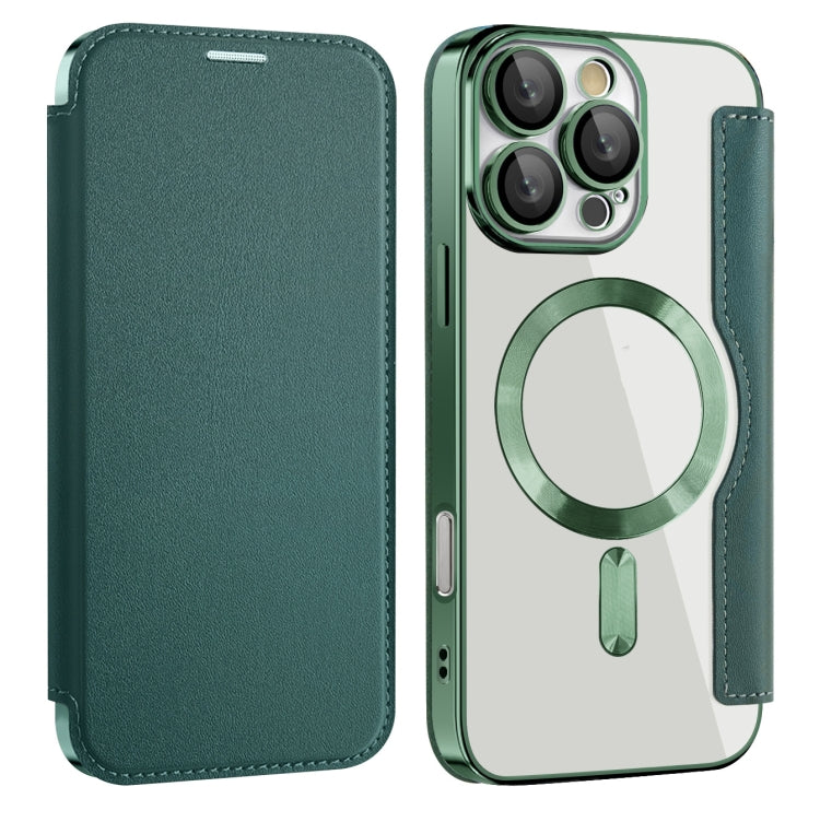 For iPhone 16 Pro Shield MagSafe RFID Anti-theft Leather Phone Case