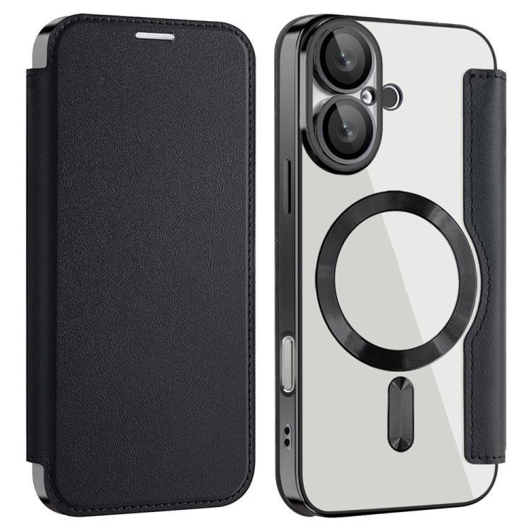 For iPhone 16 Plus Shield MagSafe RFID Anti-theft Leather Phone Case