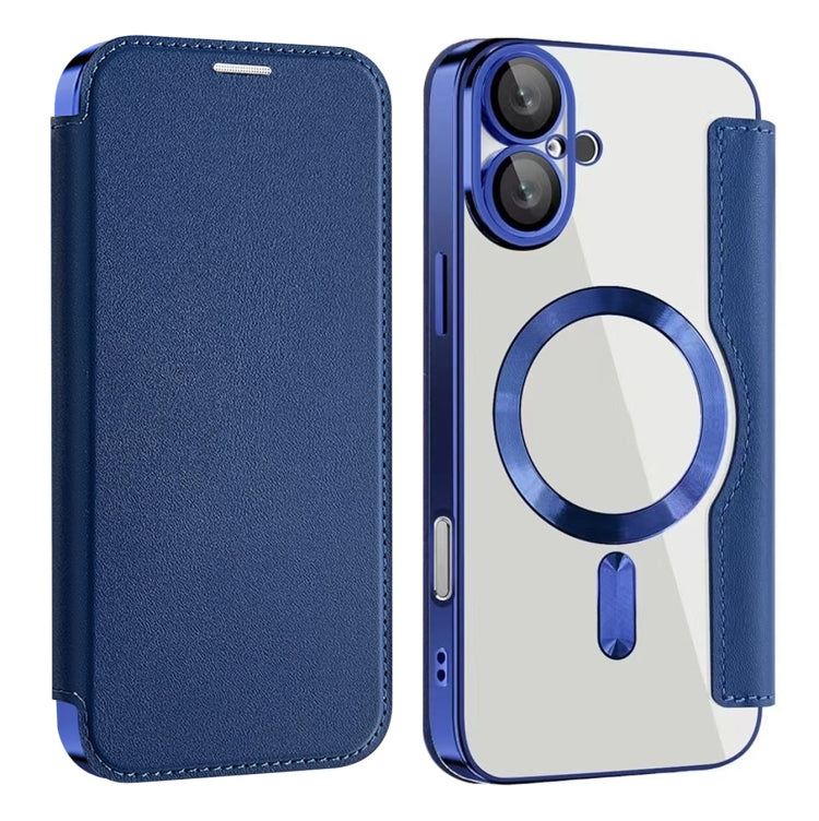 For iPhone 16 Plus Shield MagSafe RFID Anti-theft Leather Phone Case