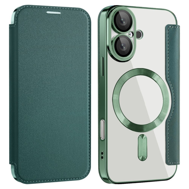 For iPhone 16 Shield MagSafe RFID Anti-theft Leather Phone Case