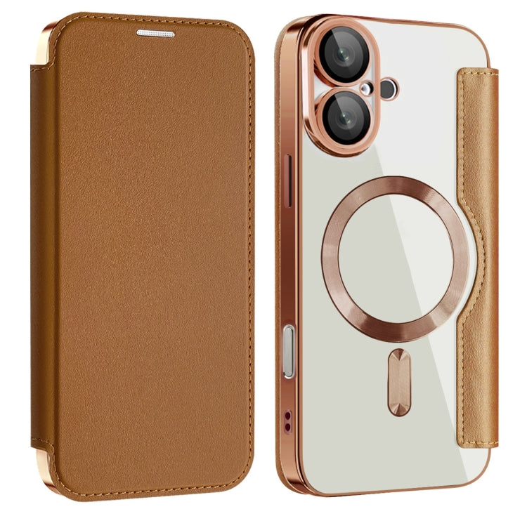 For iPhone 16 Shield MagSafe RFID Anti-theft Leather Phone Case