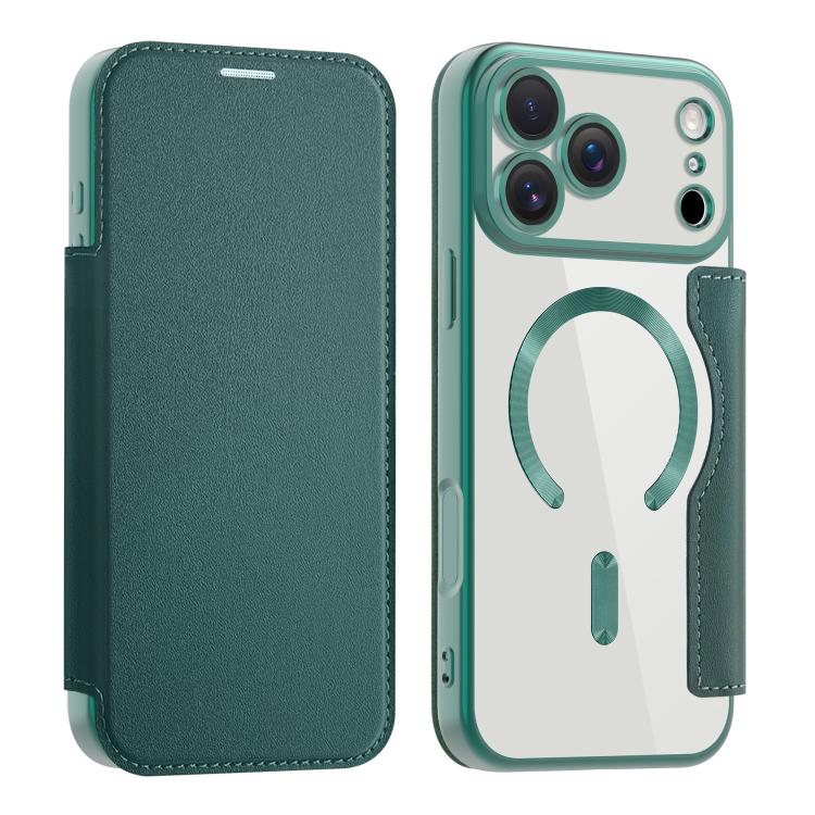 For iPhone 17 Pro Max Shield MagSafe RFID Anti-theft Leather Phone Case