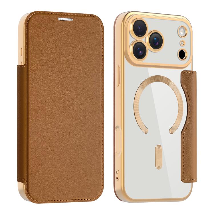 For iPhone 17 Pro Max Shield MagSafe RFID Anti-theft Leather Phone Case