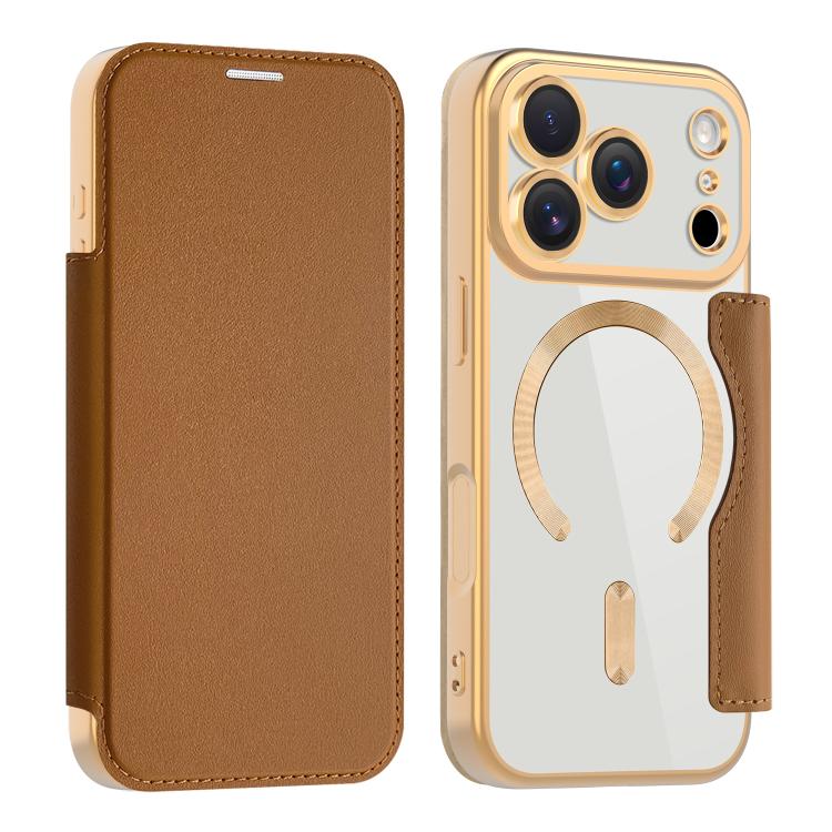 For iPhone 17 Pro Shield MagSafe RFID Anti-theft Leather Phone Case