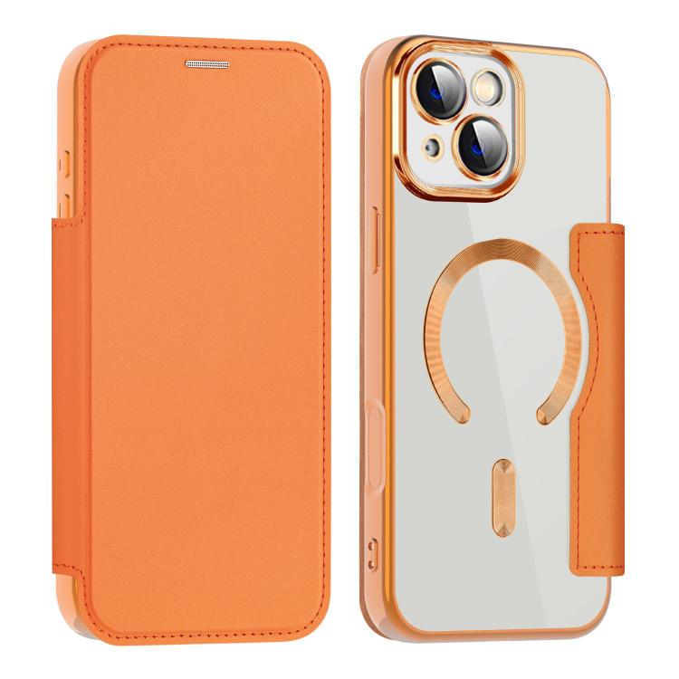 For iPhone 15 Plus Shield MagSafe RFID Anti-theft Leather Phone Case