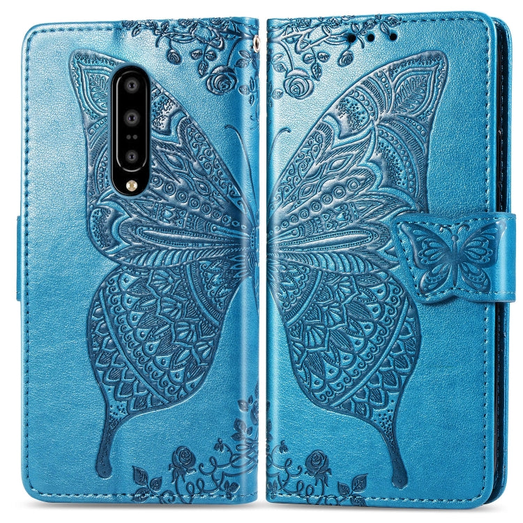 Butterfly Love Flowers Embossing Horizontal Flip Leather Case for OnePlus 7 Pro, with Holder & Card Slots & Wallet & Lanyard