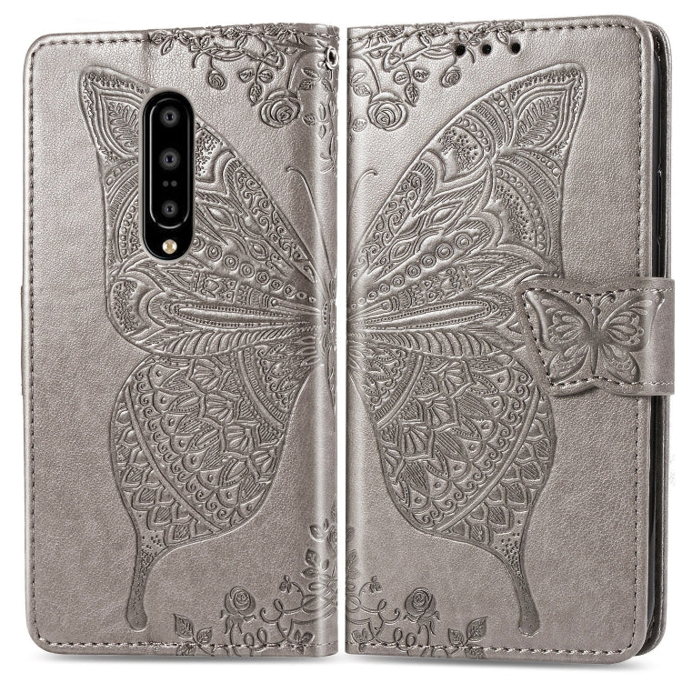 Butterfly Love Flowers Embossing Horizontal Flip Leather Case for OnePlus 7 Pro, with Holder & Card Slots & Wallet & Lanyard