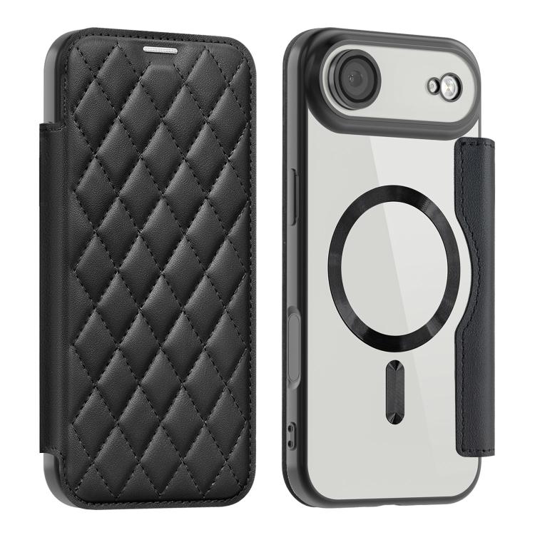 For iPhone Air Shield Magsafe RFID Anti-theft Rhombus Leather Phone Case