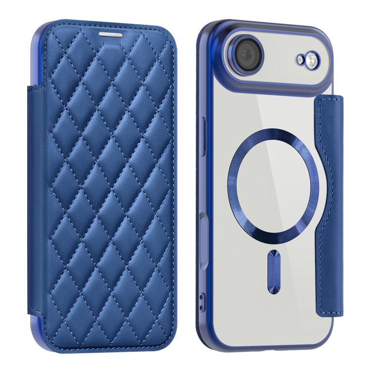 For iPhone Air Shield Magsafe RFID Anti-theft Rhombus Leather Phone Case
