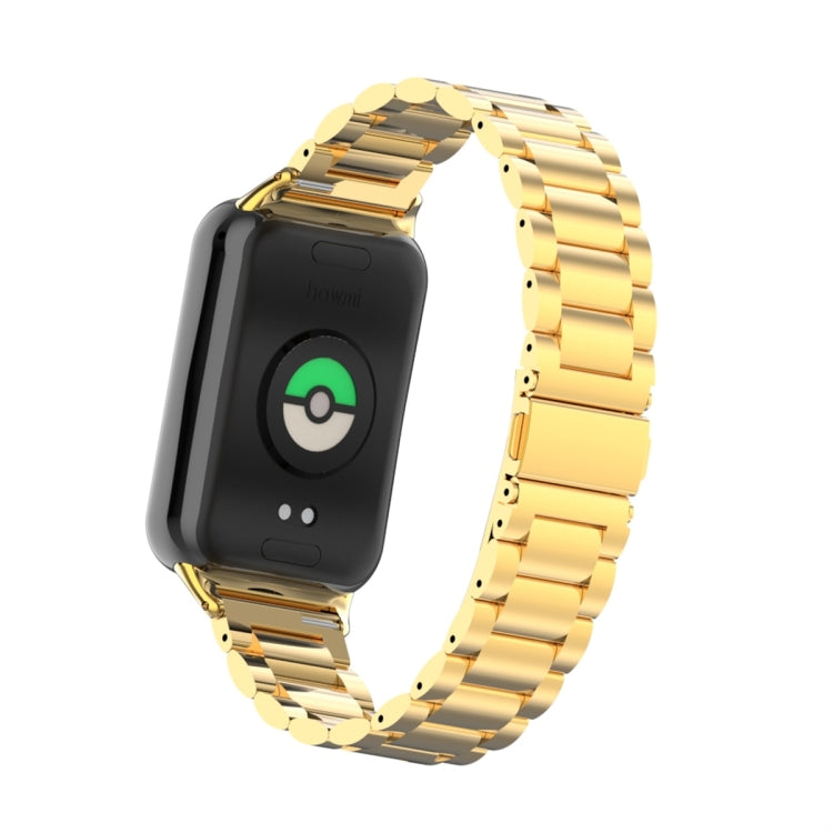 For Xiaomi Mi Band 8 Pro Three Bead Metal Stainless Steel Watch Band