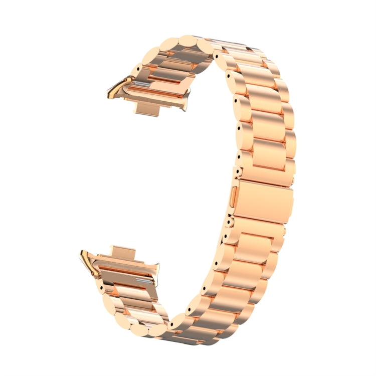 For Xiaomi Mi Band 8 Pro Three Bead Metal Stainless Steel Watch Band