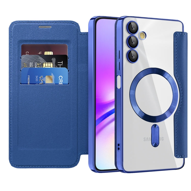 For Samsung Galaxy A05s Shield MagSafe RFID Anti-theft Rhombus Leather Phone Case