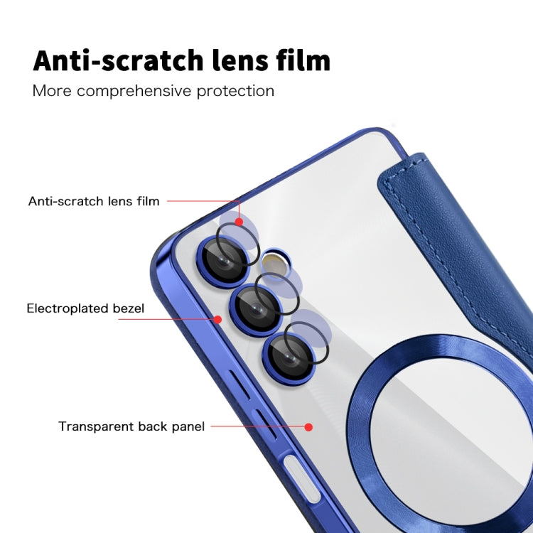 For Samsung Galaxy A05s Shield MagSafe RFID Anti-theft Rhombus Leather Phone Case