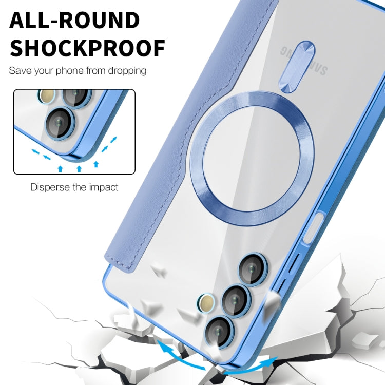 For Samsung Galaxy A05s Shield MagSafe RFID Anti-theft Rhombus Leather Phone Case