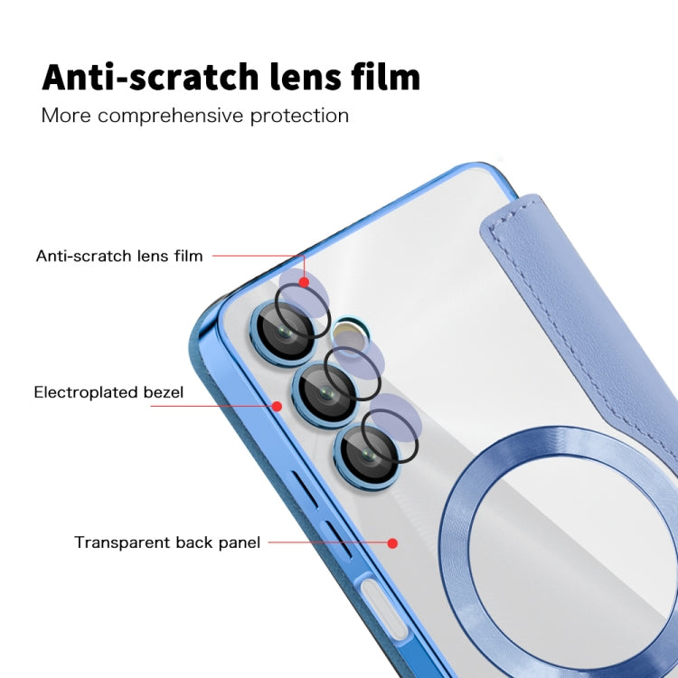 For Samsung Galaxy A05s Shield MagSafe RFID Anti-theft Rhombus Leather Phone Case