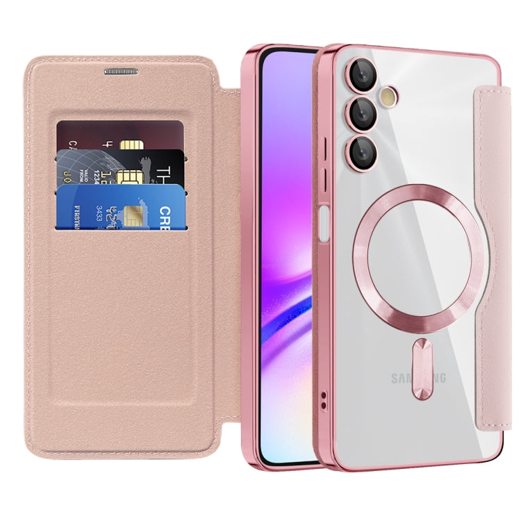 For Samsung Galaxy A05s Shield MagSafe RFID Anti-theft Rhombus Leather Phone Case