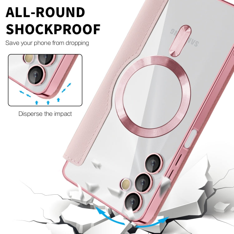 For Samsung Galaxy A05s Shield MagSafe RFID Anti-theft Rhombus Leather Phone Case