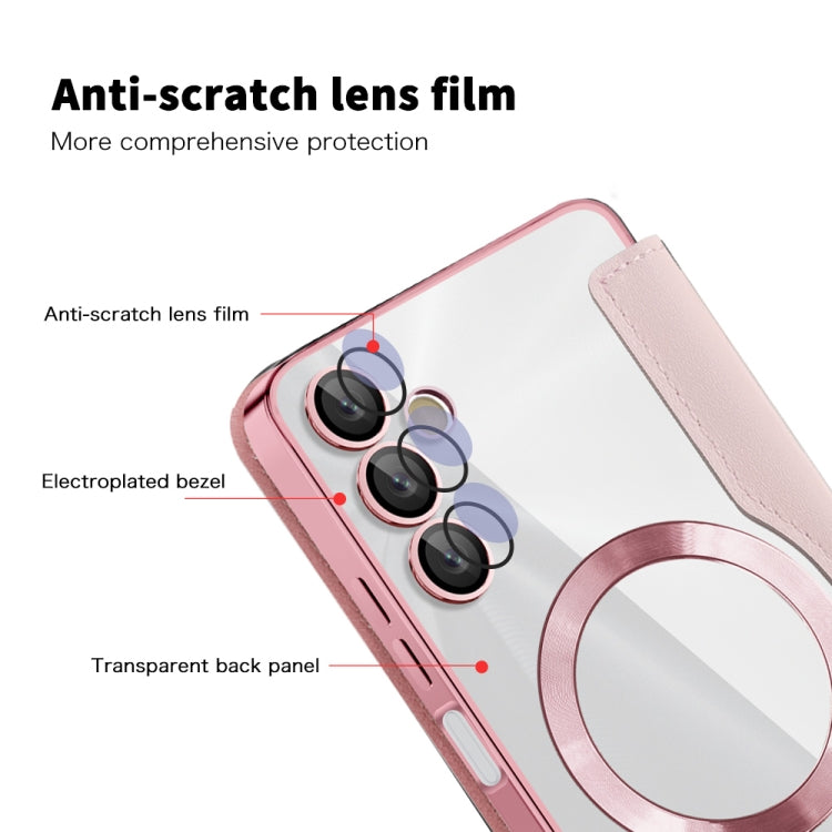 For Samsung Galaxy A05s Shield MagSafe RFID Anti-theft Rhombus Leather Phone Case