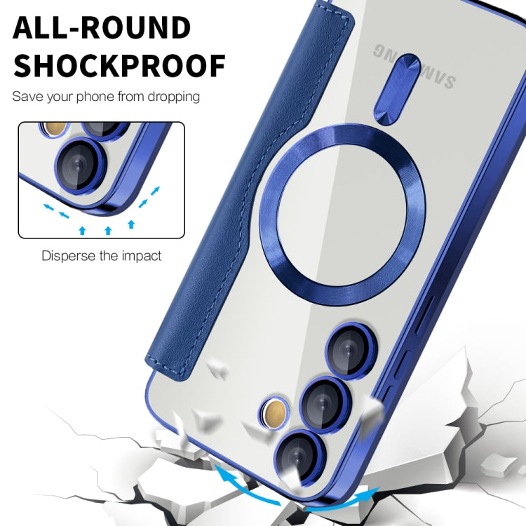 For Samsung Galaxy S24 FE 5G Shield MagSafe RFID Anti-theft Rhombus Leather Phone Case
