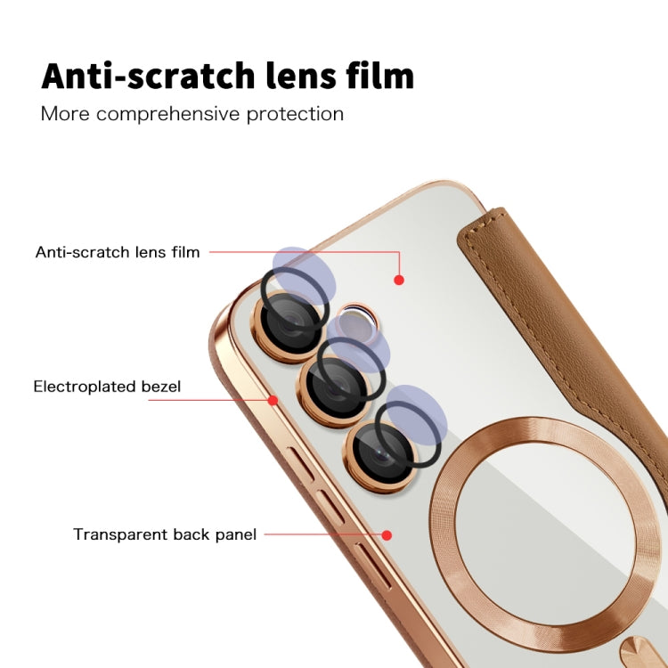 For Samsung Galaxy S24 FE 5G Shield MagSafe RFID Anti-theft Rhombus Leather Phone Case
