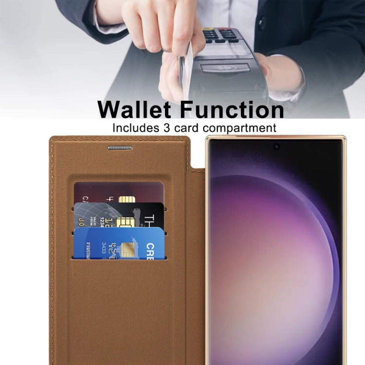 For Samsung Galaxy S25 Ultra 5G Shield MagSafe RFID Anti-theft Rhombus Leather Phone Case