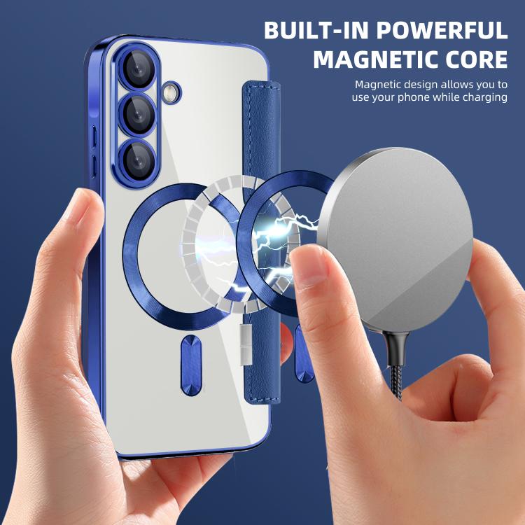 For Samsung Galaxy A56 5G Shield MagSafe RFID Anti-theft Rhombus Leather Phone Case