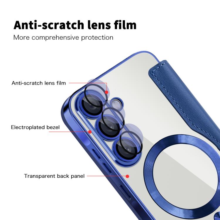 For Samsung Galaxy A56 5G Shield MagSafe RFID Anti-theft Rhombus Leather Phone Case