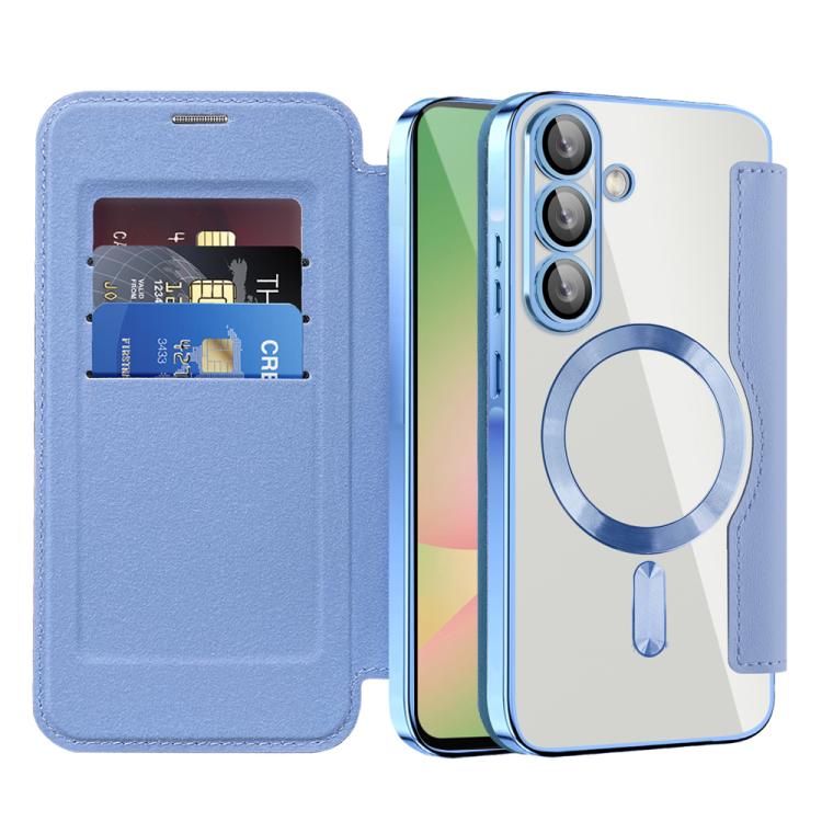 For Samsung Galaxy A56 5G Shield MagSafe RFID Anti-theft Rhombus Leather Phone Case