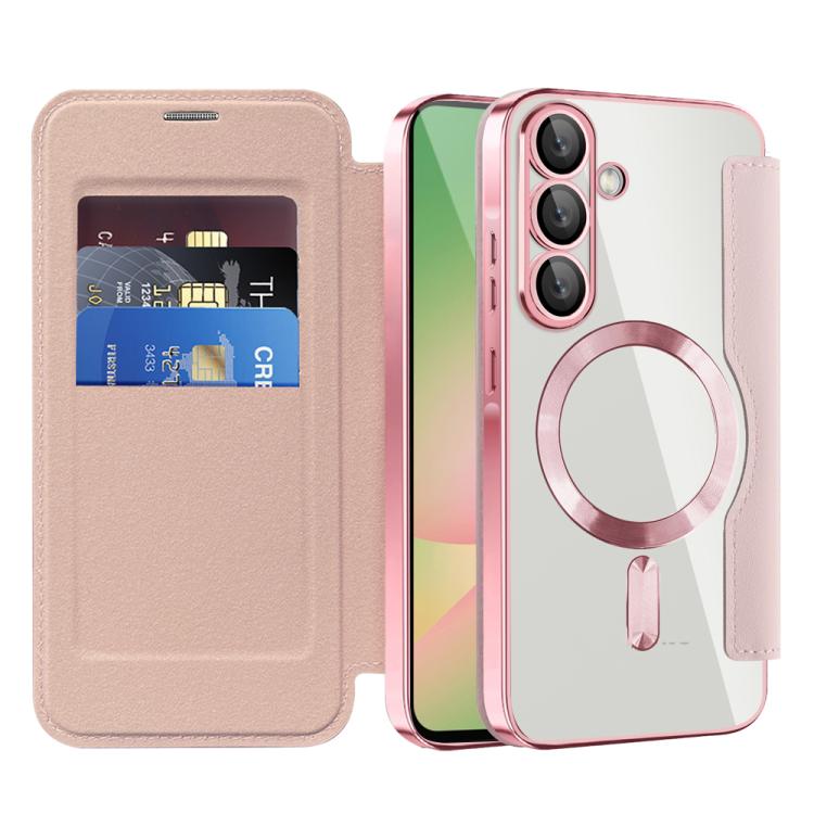 For Samsung Galaxy A56 5G Shield MagSafe RFID Anti-theft Rhombus Leather Phone Case