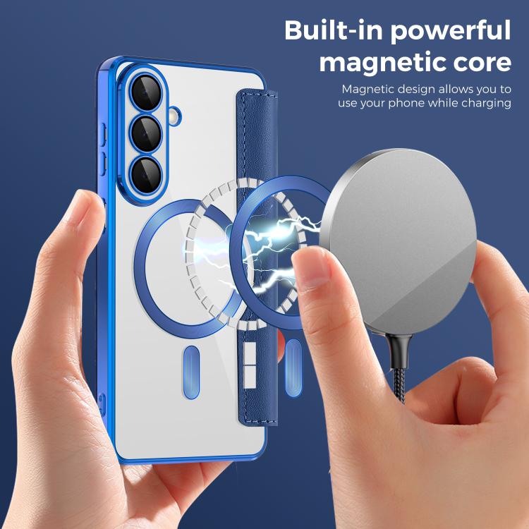 For Samsung Galaxy S26+ 5G Shield MagSafe RFID Anti-theft Rhombus Leather Phone Case