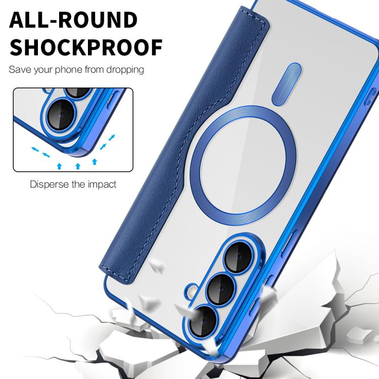 For Samsung Galaxy S26+ 5G Shield MagSafe RFID Anti-theft Rhombus Leather Phone Case
