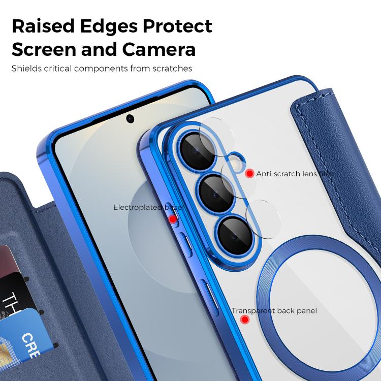 For Samsung Galaxy S26+ 5G Shield MagSafe RFID Anti-theft Rhombus Leather Phone Case