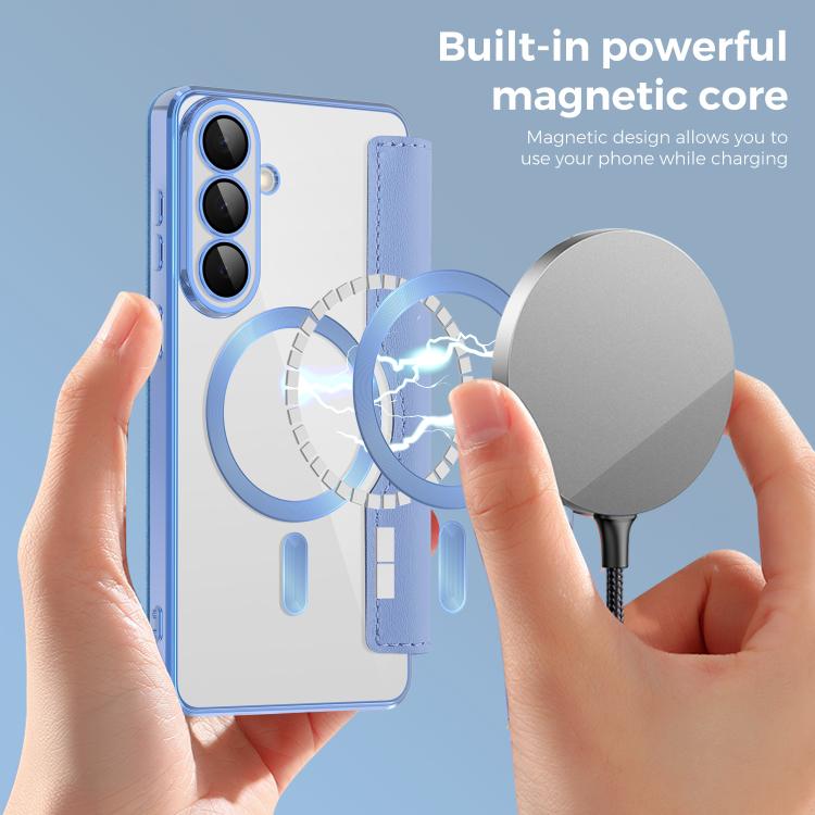 For Samsung Galaxy S26+ 5G Shield MagSafe RFID Anti-theft Rhombus Leather Phone Case