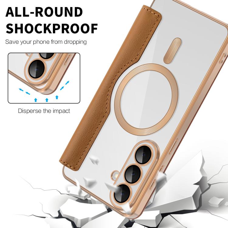 For Samsung Galaxy S26+ 5G Shield MagSafe RFID Anti-theft Rhombus Leather Phone Case