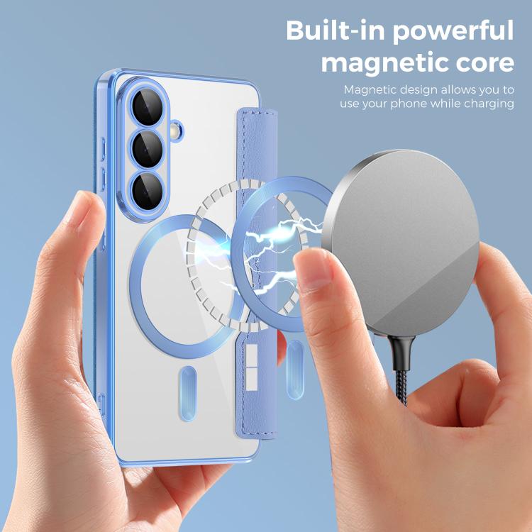 For Samsung Galaxy S26 Ultra 5G Shield MagSafe RFID Anti-theft Rhombus Leather Phone Case