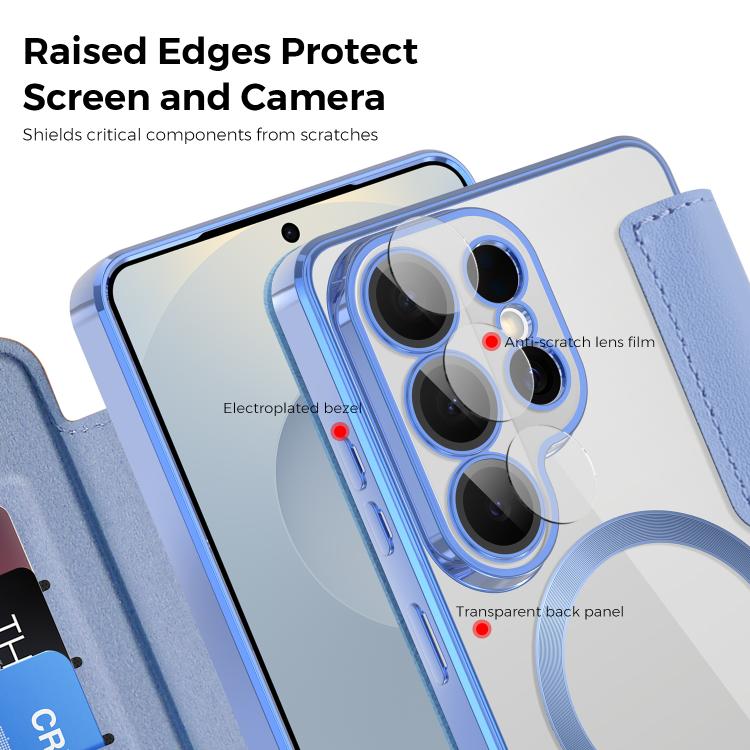 For Samsung Galaxy S26 Ultra 5G Shield MagSafe RFID Anti-theft Rhombus Leather Phone Case