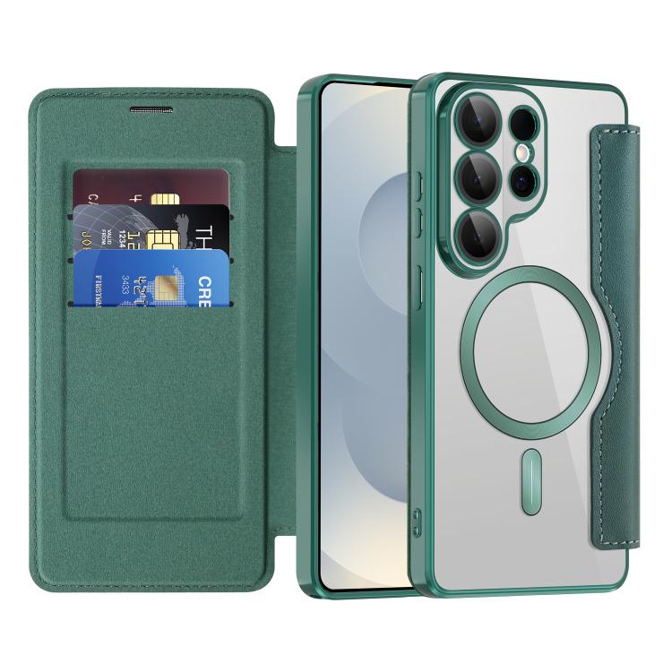 For Samsung Galaxy S26 Ultra 5G Shield MagSafe RFID Anti-theft Rhombus Leather Phone Case