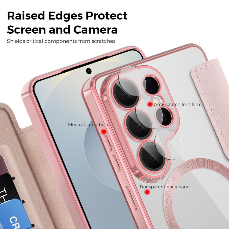 For Samsung Galaxy S26 Ultra 5G Shield MagSafe RFID Anti-theft Rhombus Leather Phone Case