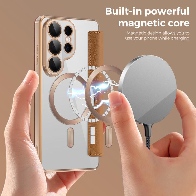 For Samsung Galaxy S26 Ultra 5G Shield MagSafe RFID Anti-theft Rhombus Leather Phone Case