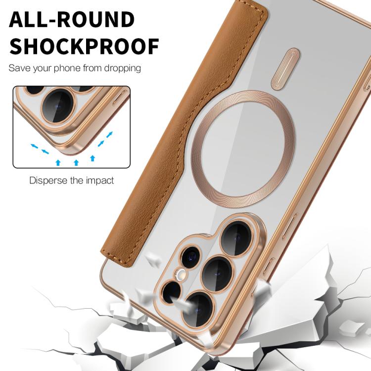For Samsung Galaxy S26 Ultra 5G Shield MagSafe RFID Anti-theft Rhombus Leather Phone Case