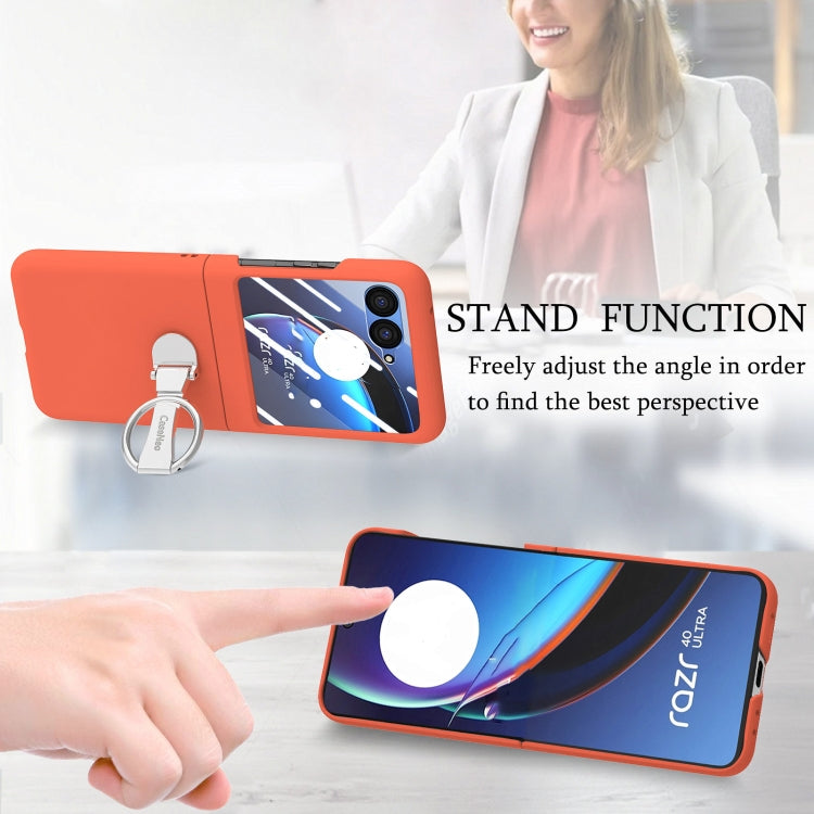 For Motorola  zara 40 Ultra Skin-Sensitive Integrated Ring Phone Case