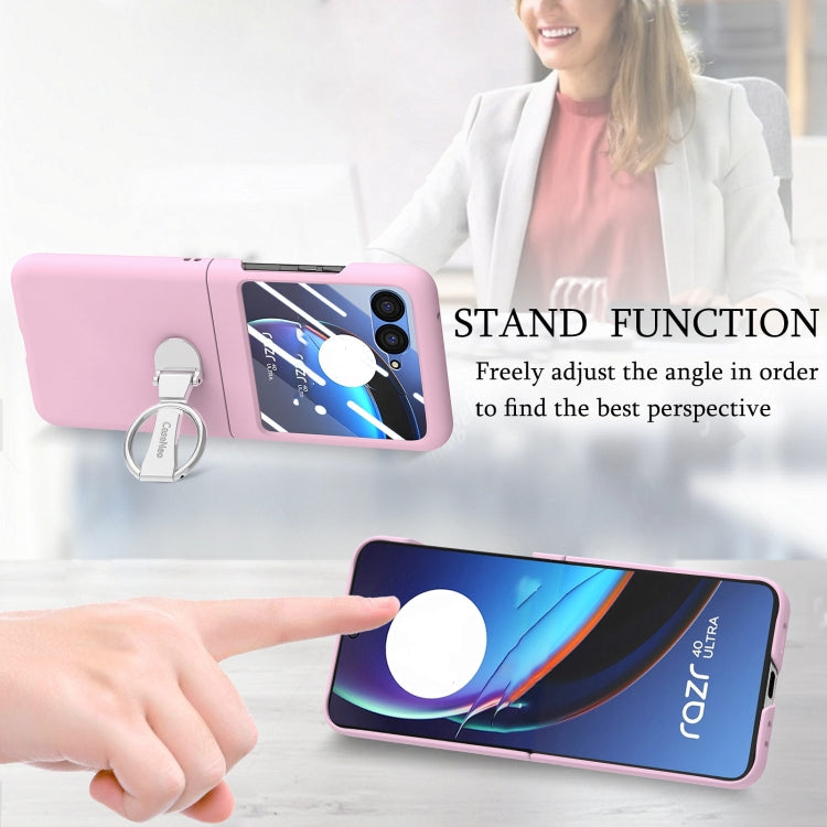 For Motorola  zara 40 Ultra Skin-Sensitive Integrated Ring Phone Case